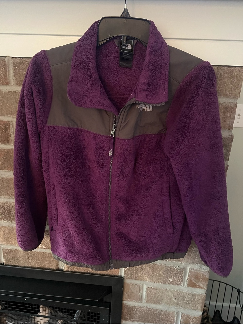 The North Face Purple Teddy Fleece Jacket with Charcoal Panels